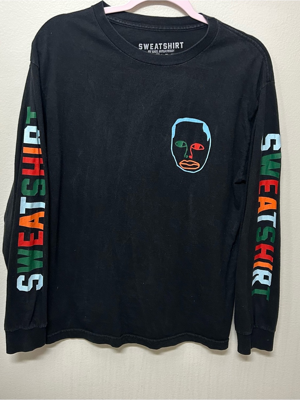 Earl Sweatshirt Black Long Sleeve w Colorblock Print